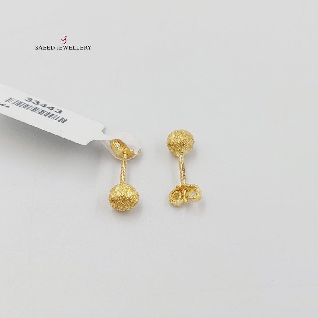 Children's Screw Earrings Made of 18K Gold by Saeed Jewelry 