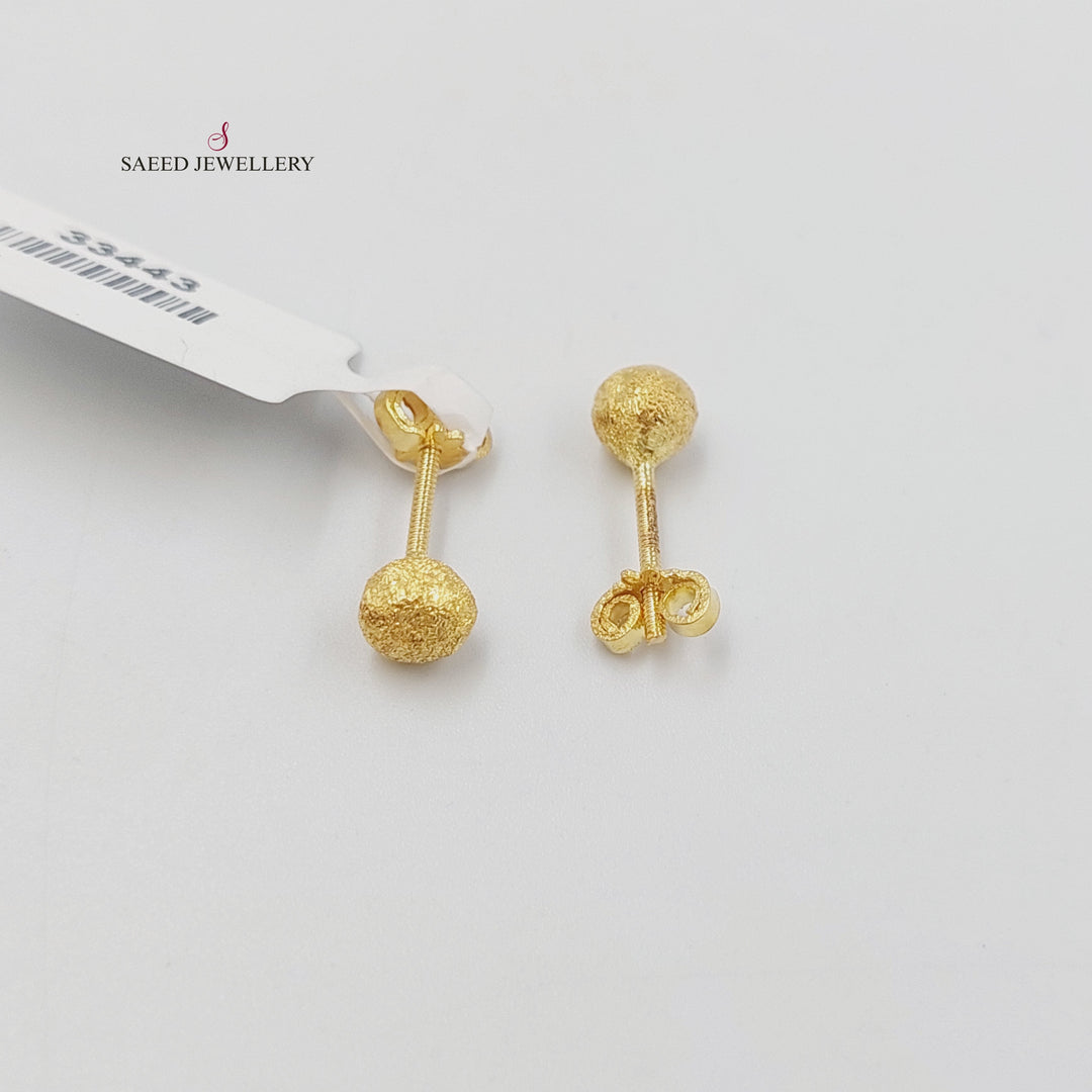 Children's Screw Earrings Made of 18K Gold by Saeed Jewelry 