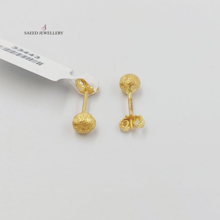 Children's Screw Earrings Made of 18K Gold by Saeed Jewelry 