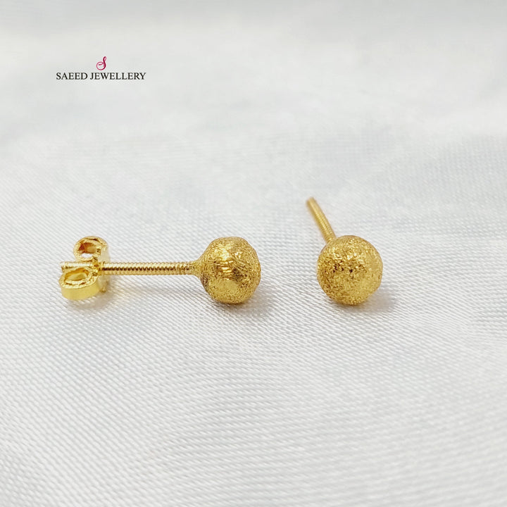 18K حلق برغي اطفال-مجوهرات الشيخ سعيد-Saeed Jewelry 