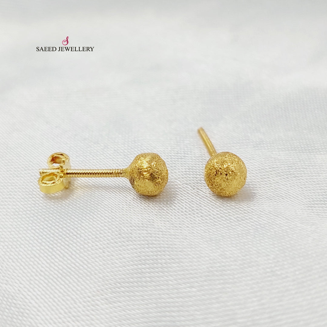 18K حلق برغي اطفال-مجوهرات الشيخ سعيد-Saeed Jewelry 