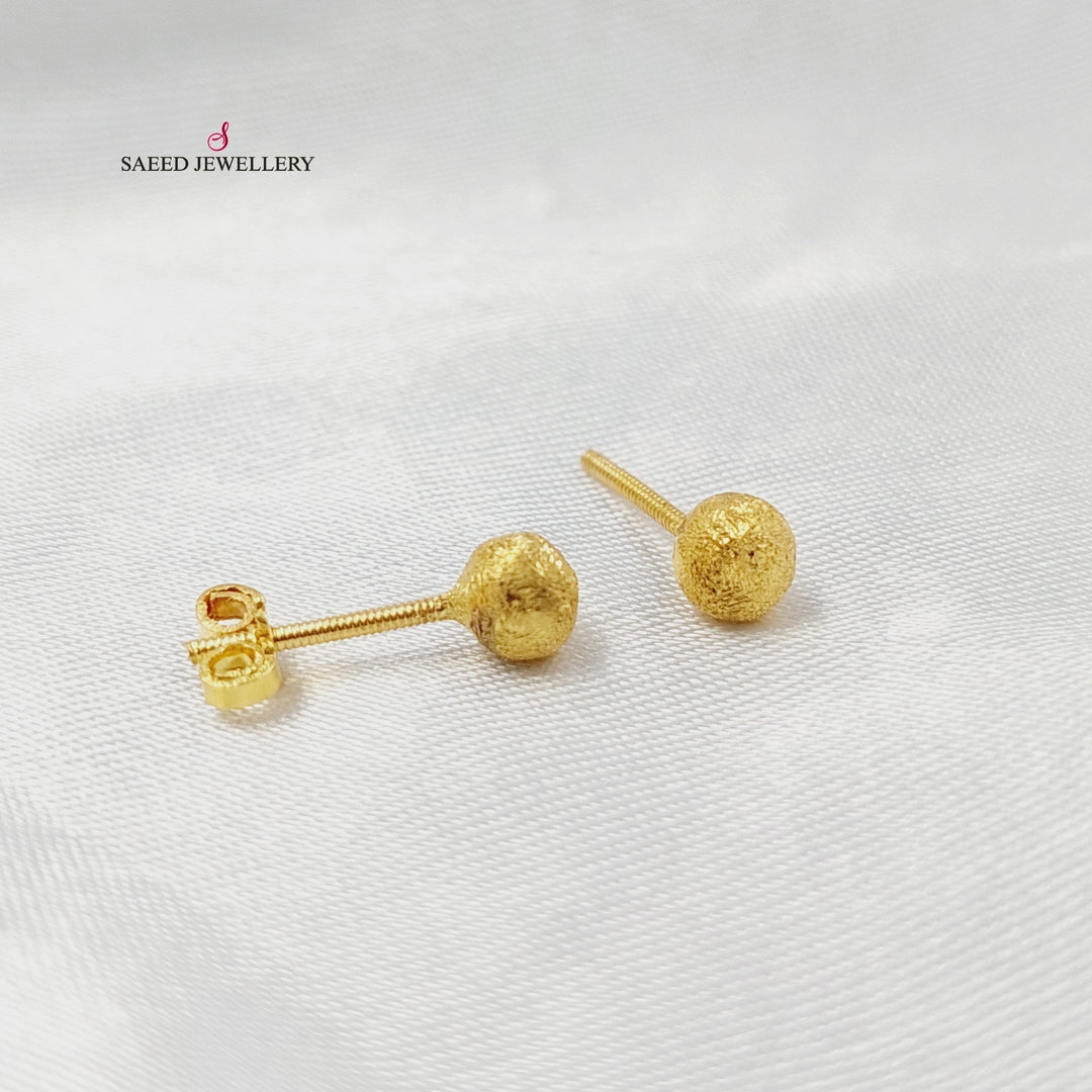 18K حلق برغي اطفال-مجوهرات الشيخ سعيد-Saeed Jewelry 