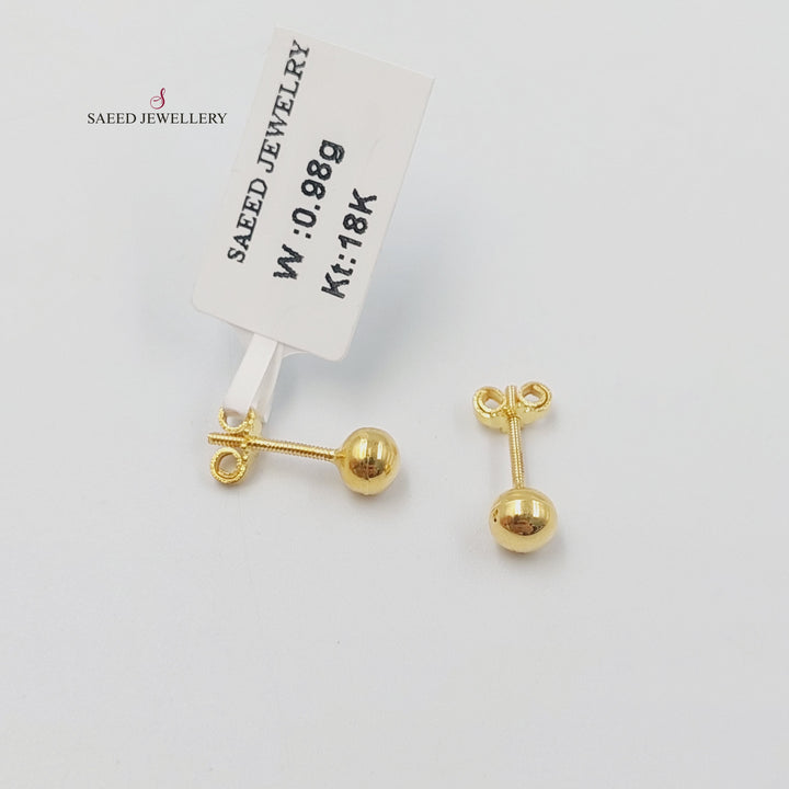 Children's Screw Earrings Made of 18K Gold by Saeed Jewelry 