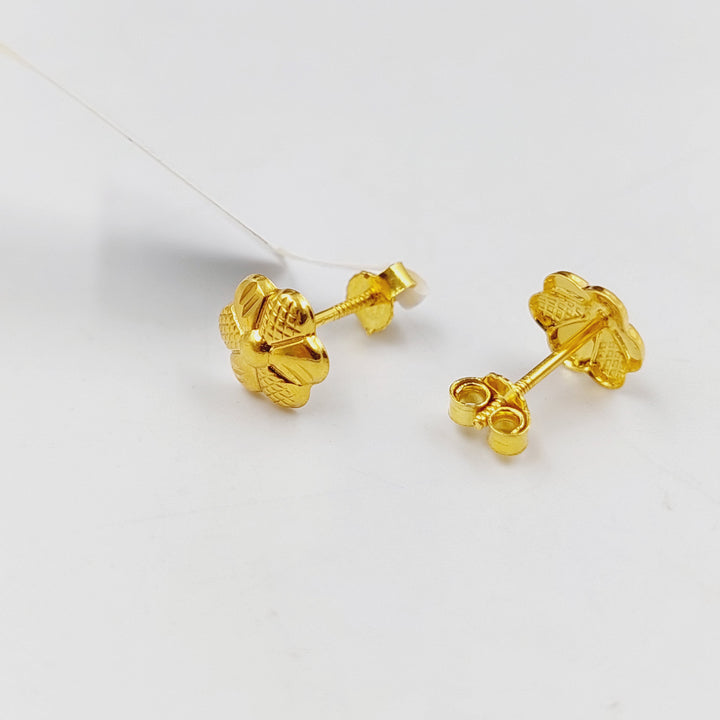 18K Gold Children's Screw Earrings by Saeed Jewelry - Image 1