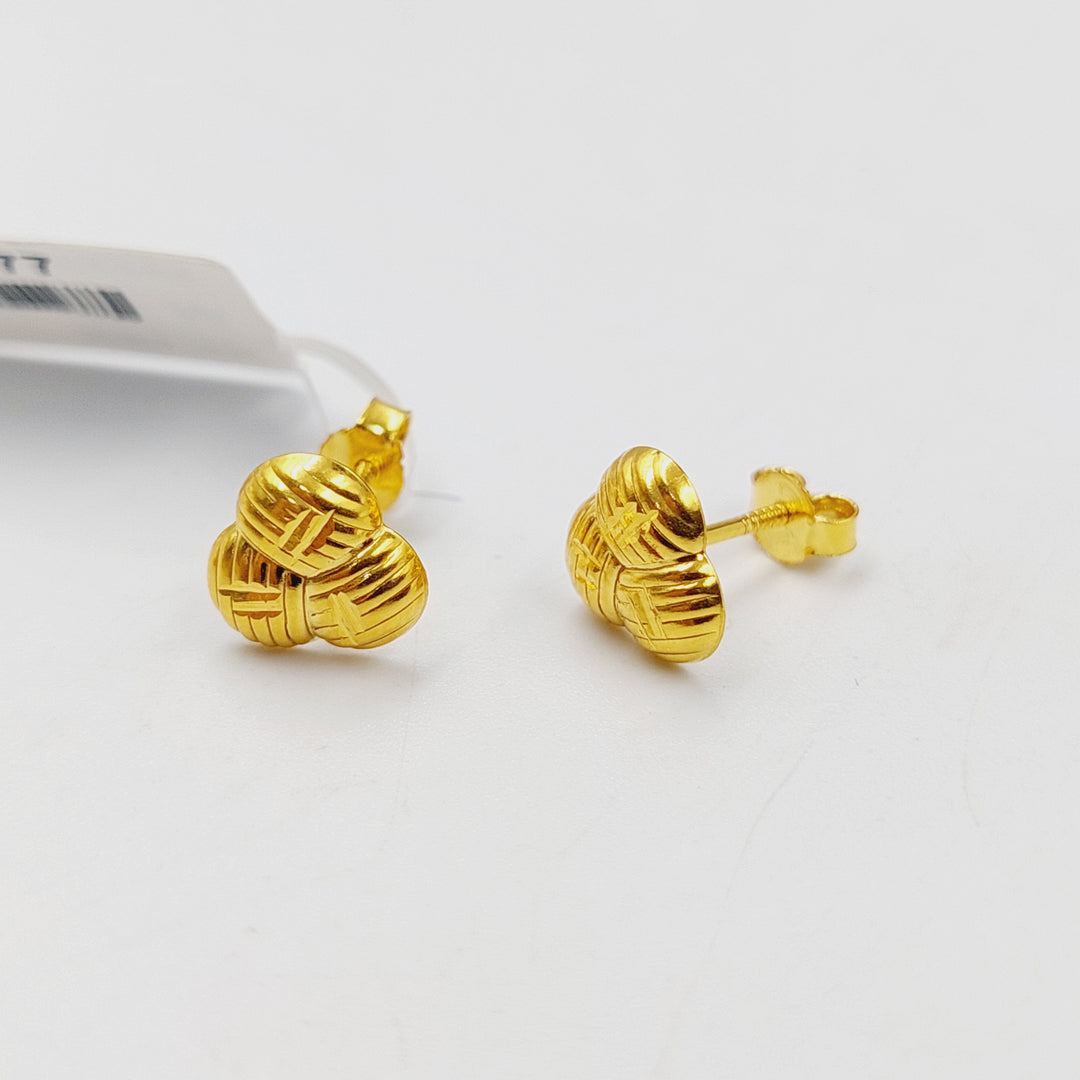 18K Gold Children's Screw Earrings by Saeed Jewelry - Image 1