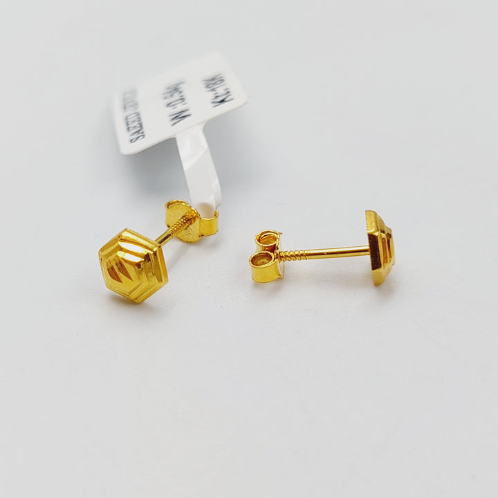 18K Gold Children's Screw Earrings by Saeed Jewelry - Image 4