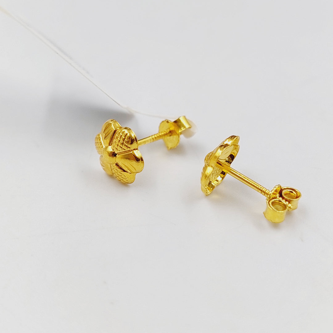 18K Gold Children's Screw Earrings by Saeed Jewelry - Image 3