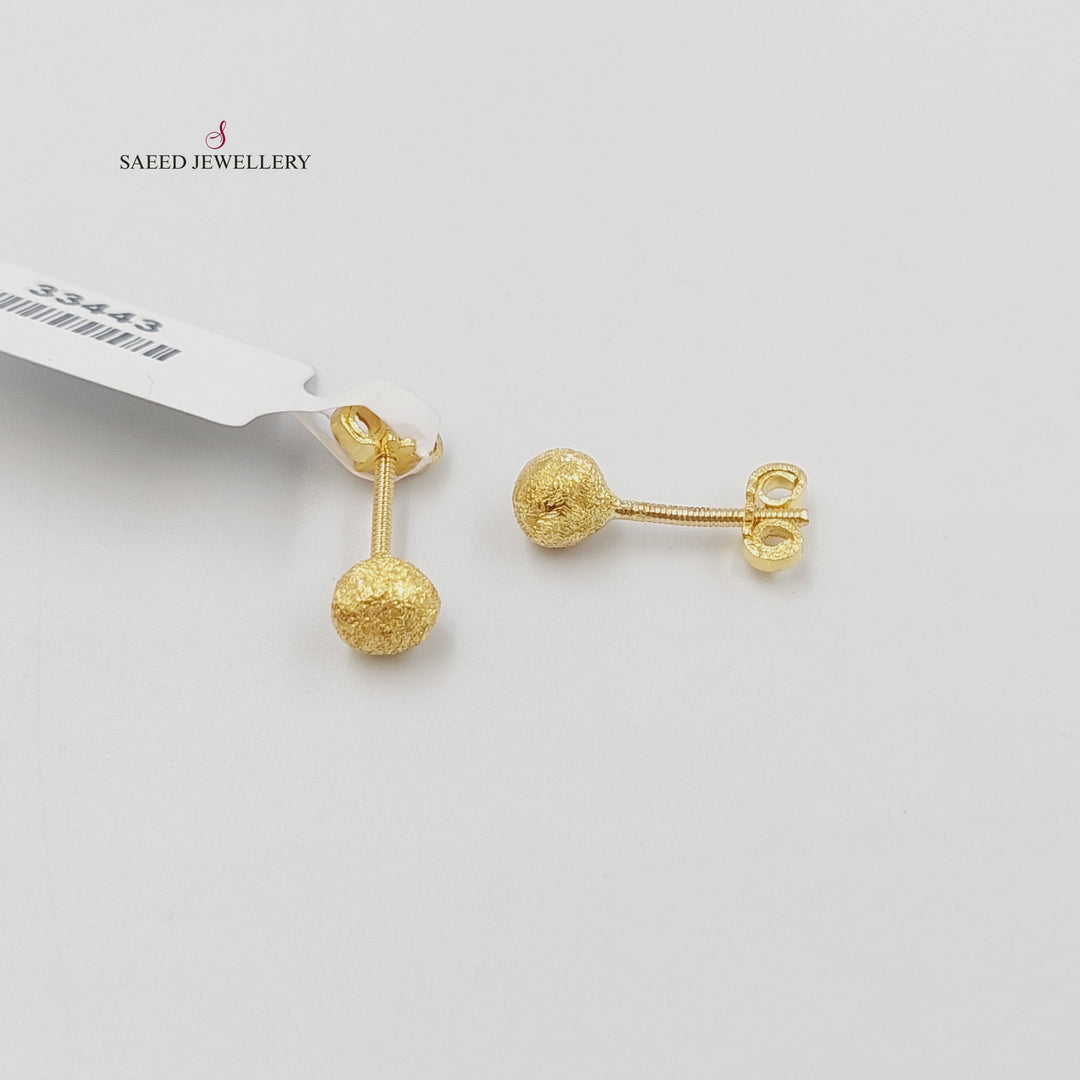 Children's Screw Earrings Made of 18K Gold by Saeed Jewelry 