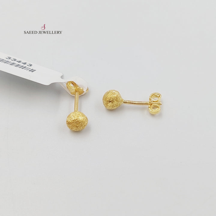 Children's Screw Earrings Made of 18K Gold by Saeed Jewelry 