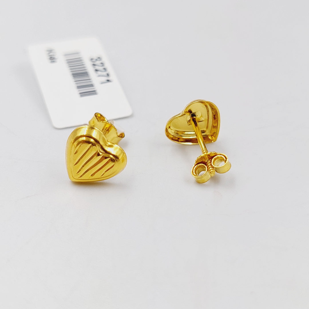 18K Gold Children's Screw Earrings by Saeed Jewelry - Image 3