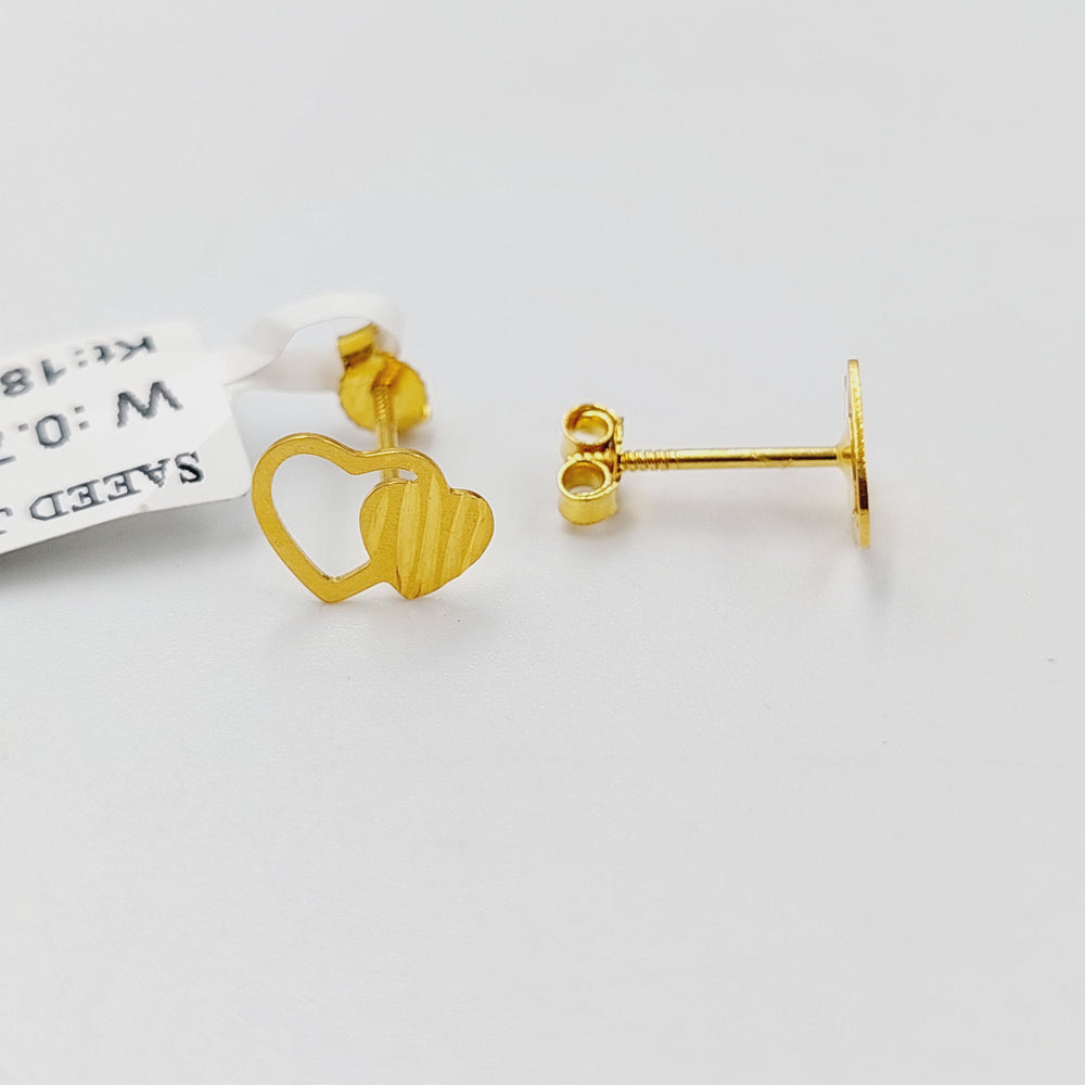 18K Gold Children's Screw Earrings by Saeed Jewelry - Image 2