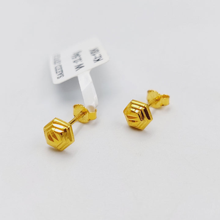 18K Gold Children's Screw Earrings by Saeed Jewelry - Image 1