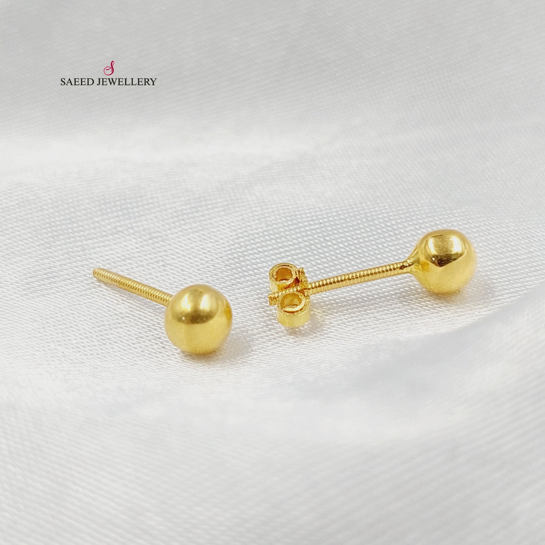 18K حلق برغي اطفال-مجوهرات الشيخ سعيد-Saeed Jewelry 