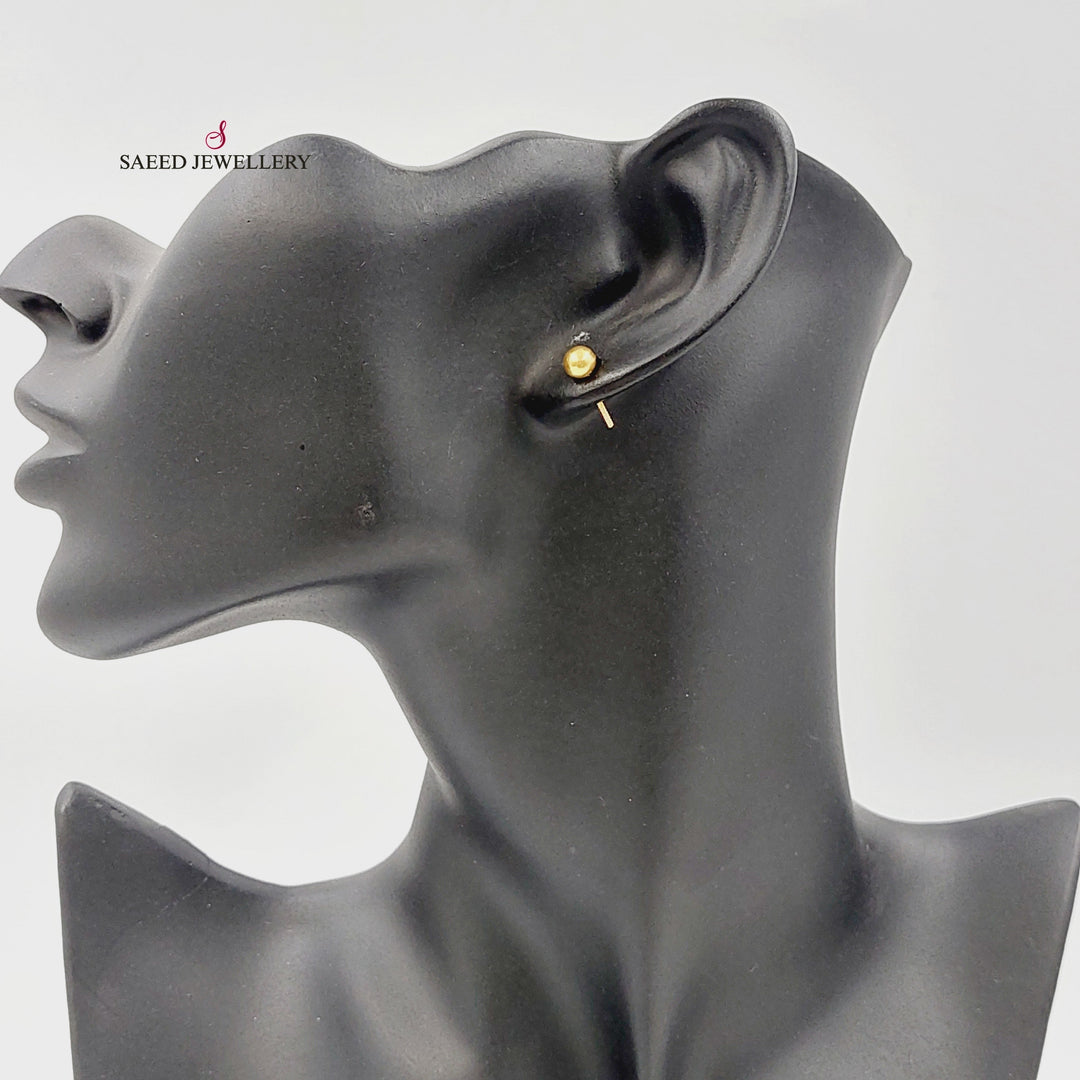 18K حلق برغي اطفال-مجوهرات الشيخ سعيد-Saeed Jewelry 