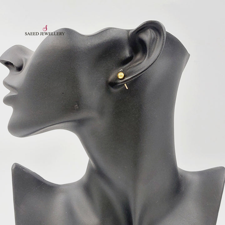 18K حلق برغي اطفال-مجوهرات الشيخ سعيد-Saeed Jewelry 