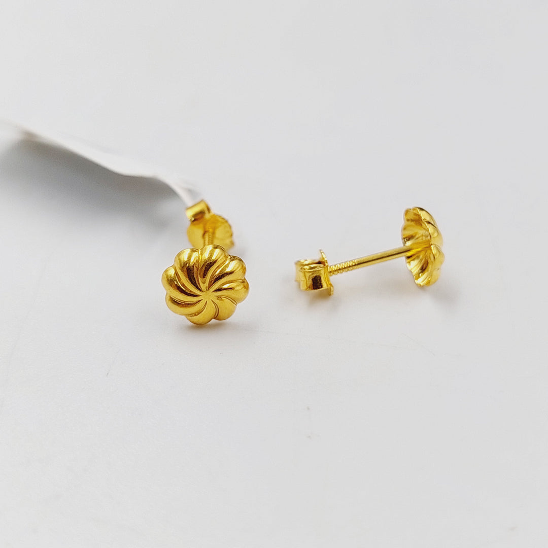 18K Gold Children's Screw Earrings by Saeed Jewelry - Image 1