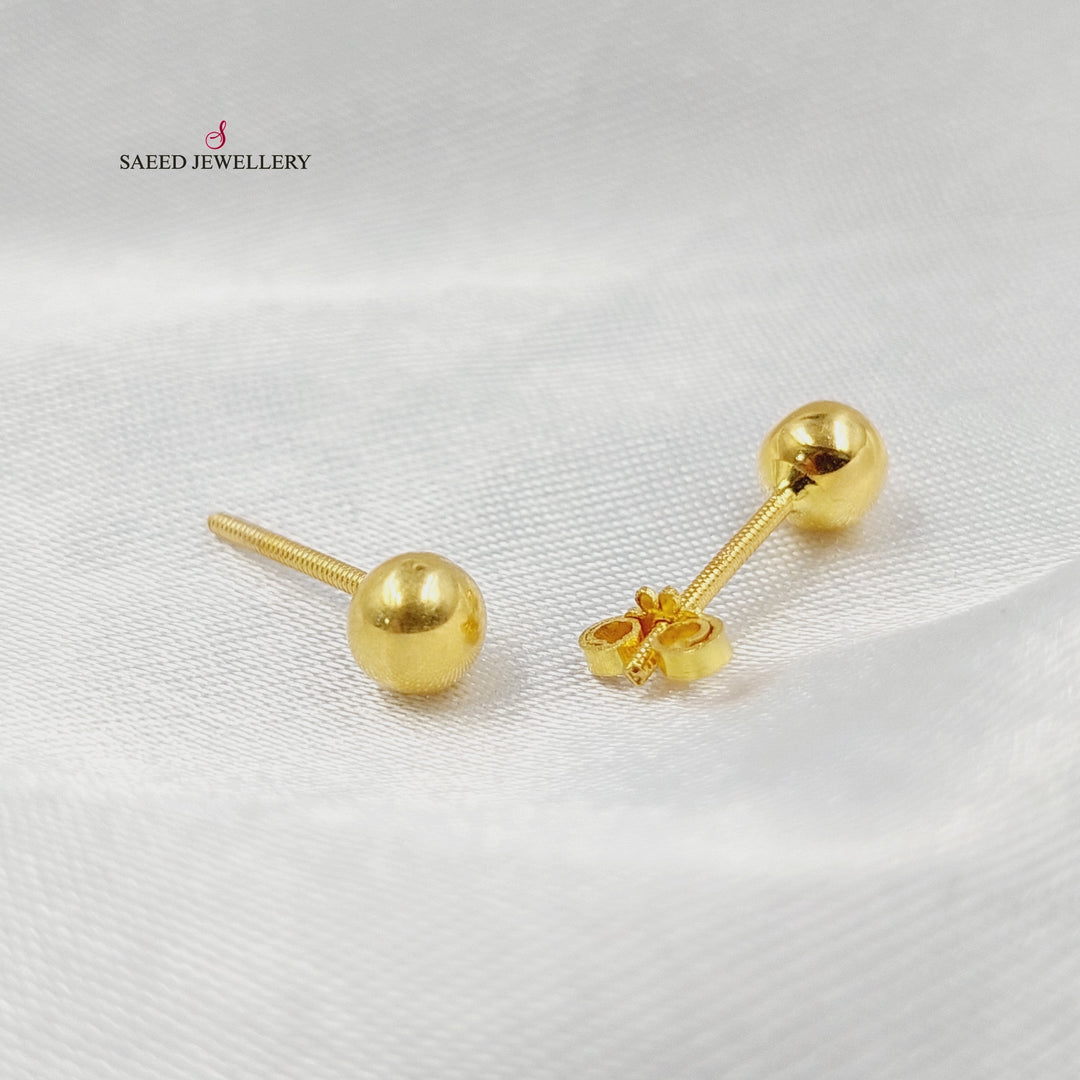 Children's Screw Earrings Made of 18K Gold by Saeed Jewelry 