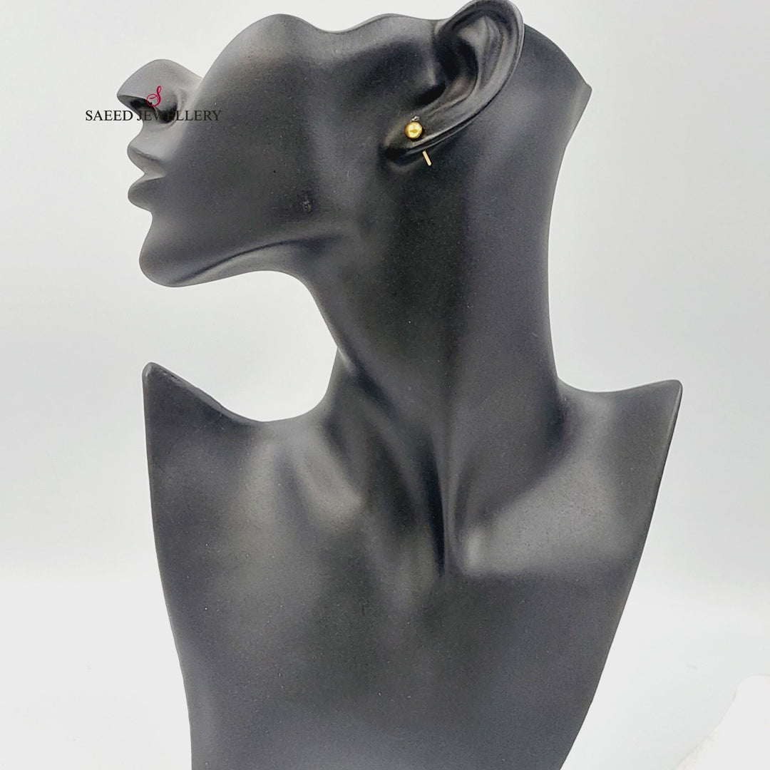 18K حلق برغي اطفال-مجوهرات الشيخ سعيد-Saeed Jewelry 