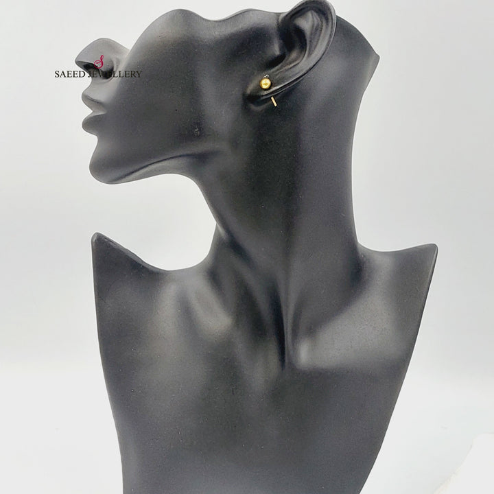 18K حلق برغي اطفال-مجوهرات الشيخ سعيد-Saeed Jewelry 