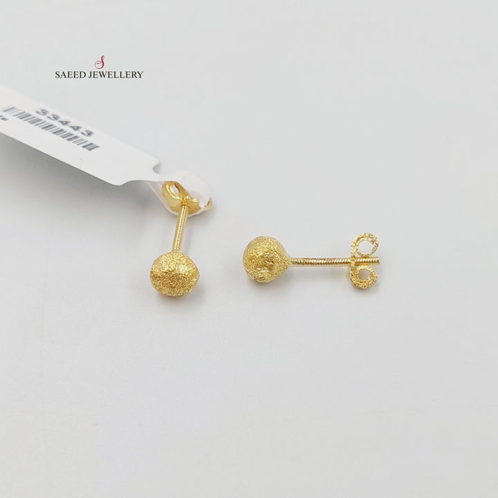 Children's Screw Earrings Made of 18K Gold by Saeed Jewelry 