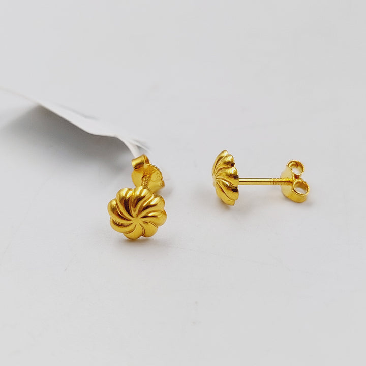 18K Gold Children's Screw Earrings by Saeed Jewelry - Image 3