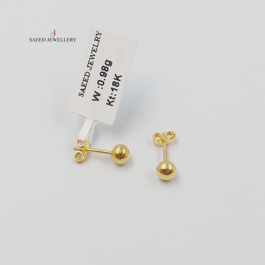 Children's Screw Earrings Made of 18K Gold by Saeed Jewelry 