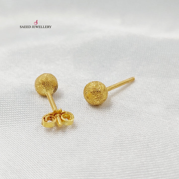 18K حلق برغي اطفال-مجوهرات الشيخ سعيد-Saeed Jewelry 