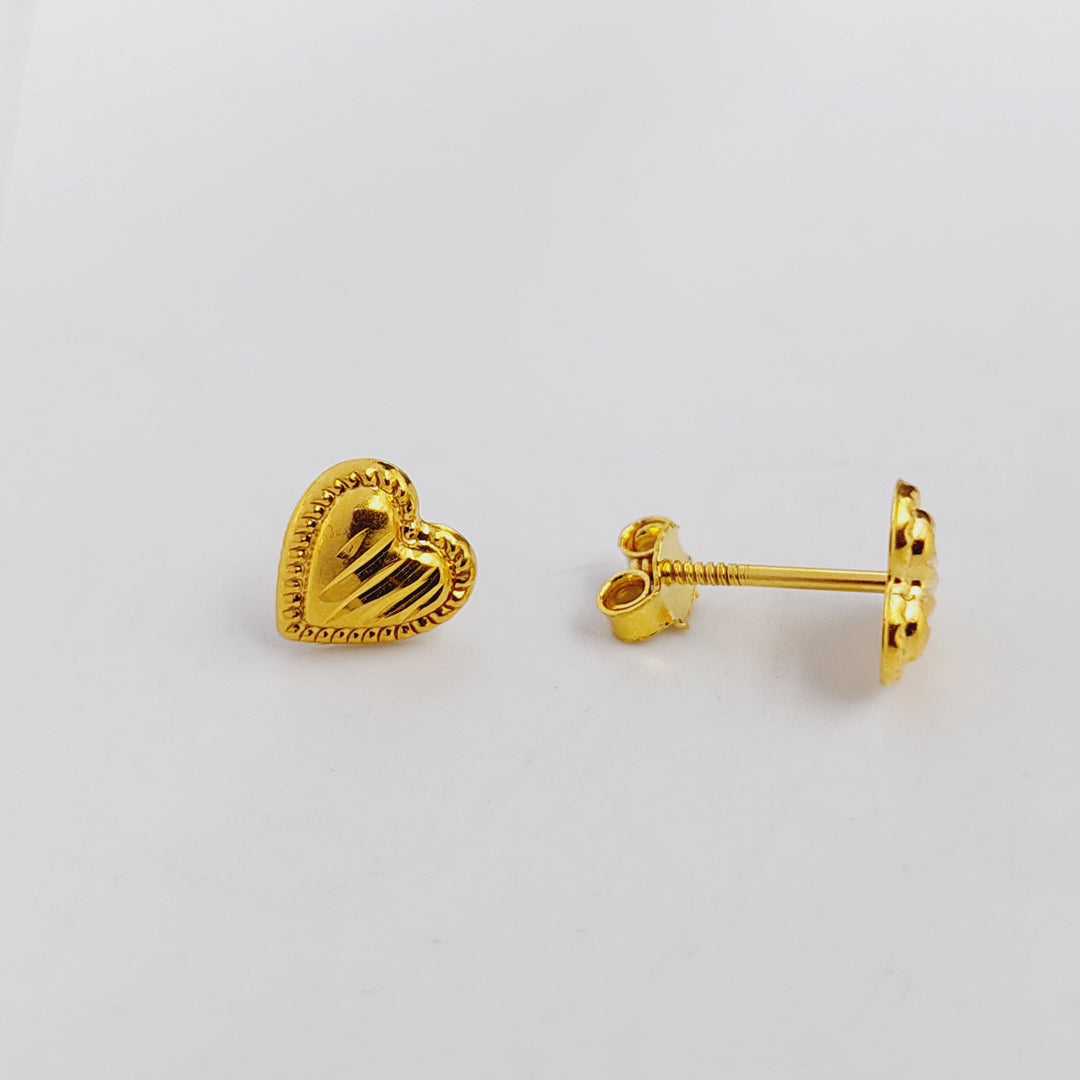 18K Gold Children's Screw Earrings by Saeed Jewelry - Image 1