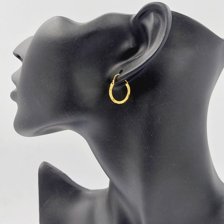 18K Gold Children's Hoop Earrings by Saeed Jewelry - Image 2