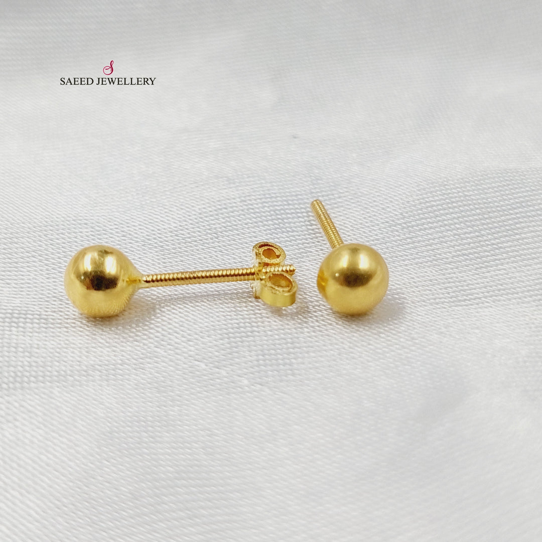 Children's Screw Earrings Made of 18K Gold by Saeed Jewelry 