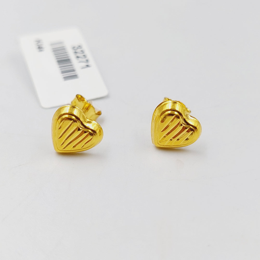 18K Gold Children's Screw Earrings by Saeed Jewelry - Image 1