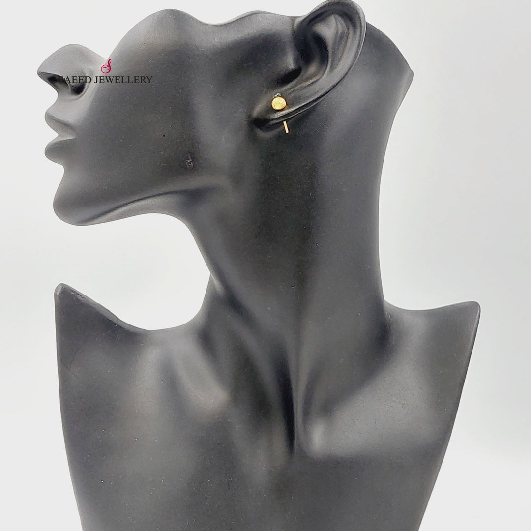 18K حلق برغي اطفال-مجوهرات الشيخ سعيد-Saeed Jewelry 