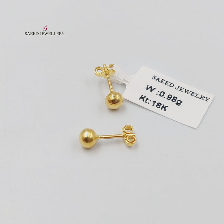 Children's Screw Earrings Made of 18K Gold by Saeed Jewelry 