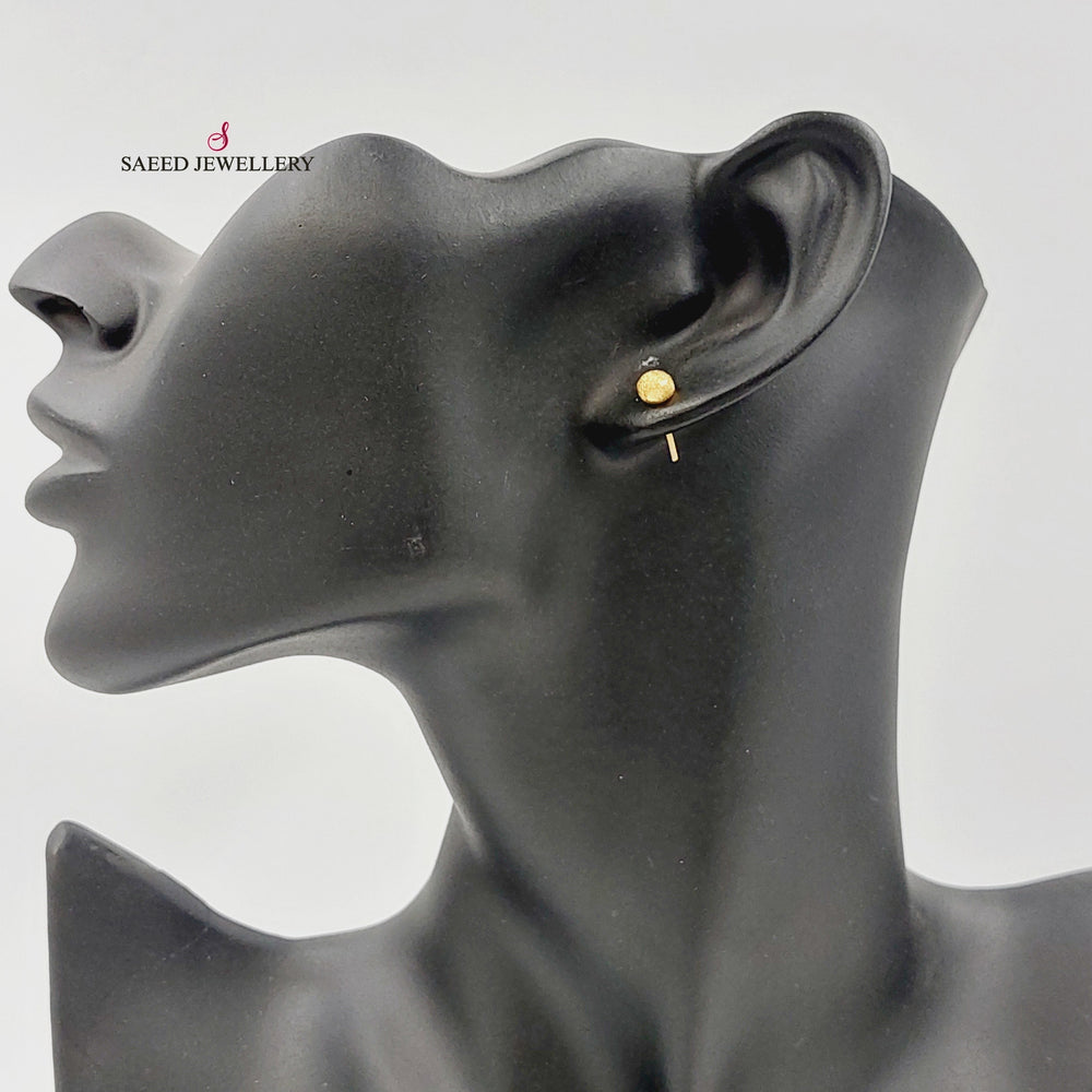 18K حلق برغي اطفال-مجوهرات الشيخ سعيد-Saeed Jewelry 