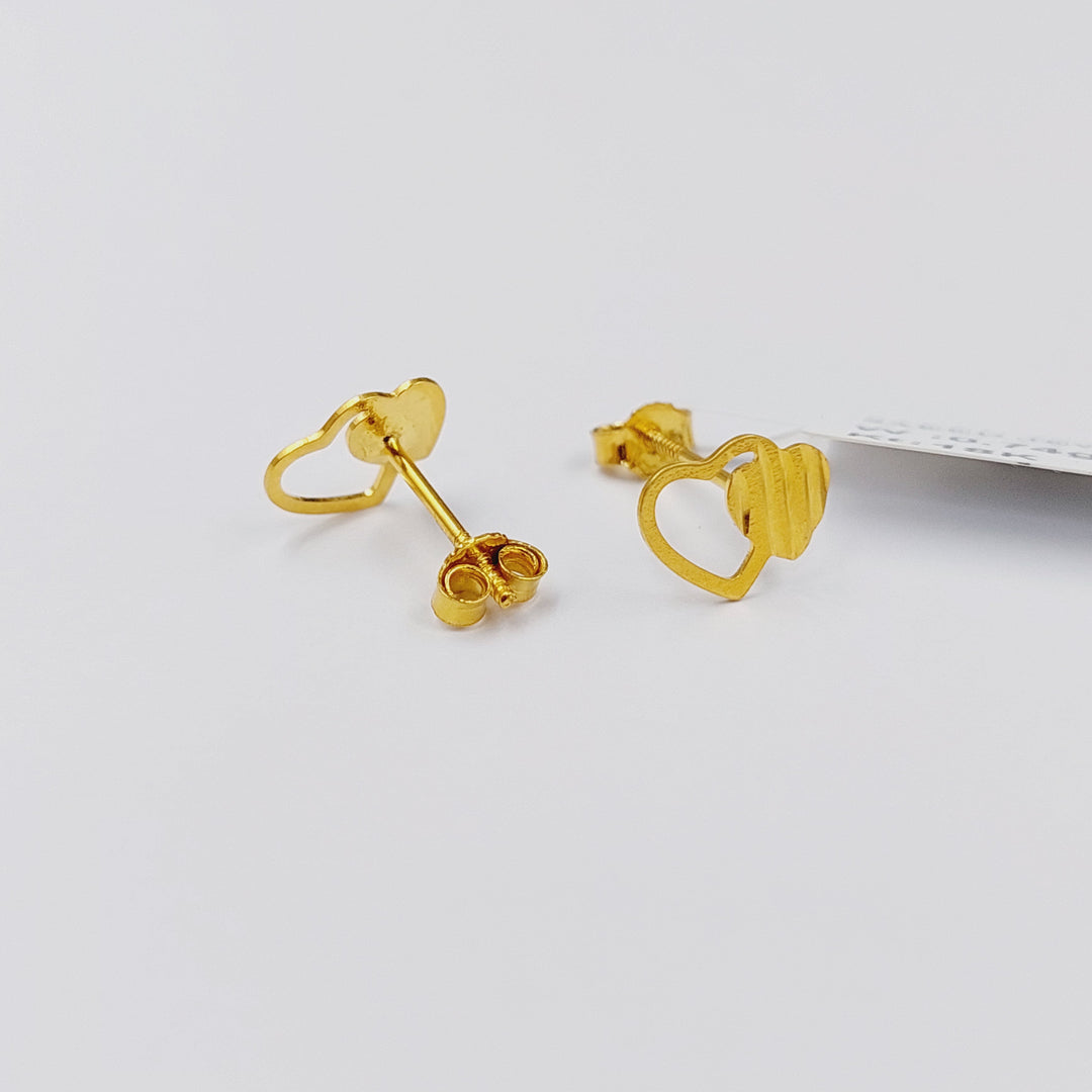 18K Gold Children's Screw Earrings by Saeed Jewelry - Image 1