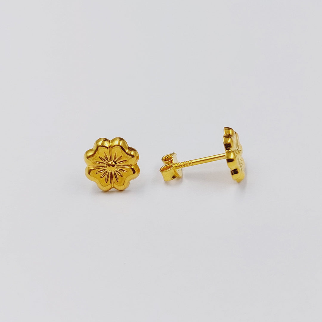 18K Gold Children's Screw Earrings by Saeed Jewelry - Image 4