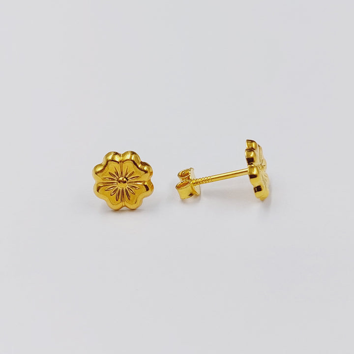 18K Gold Children's Screw Earrings by Saeed Jewelry - Image 4