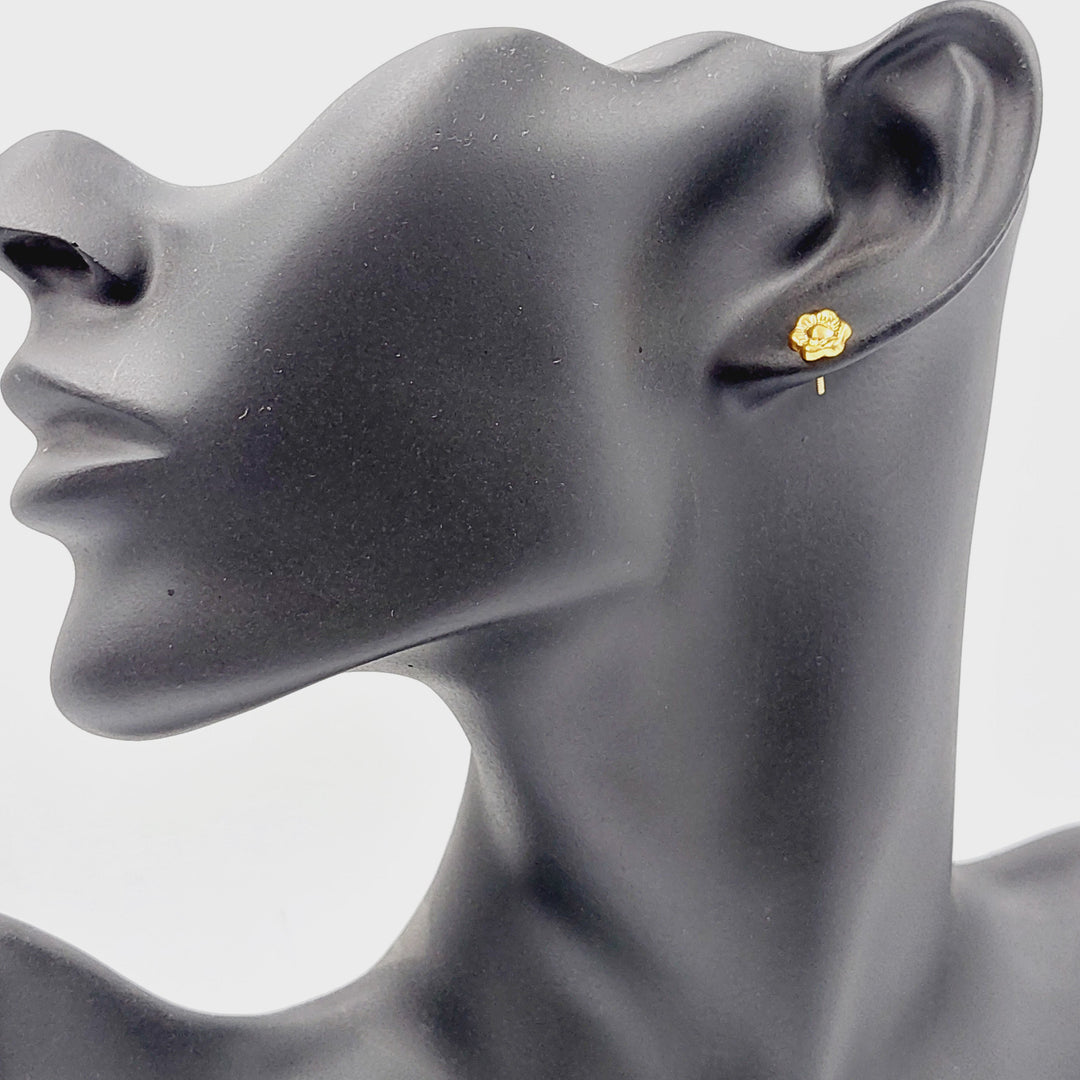 18K Gold Children's Screw Earrings by Saeed Jewelry - Image 2