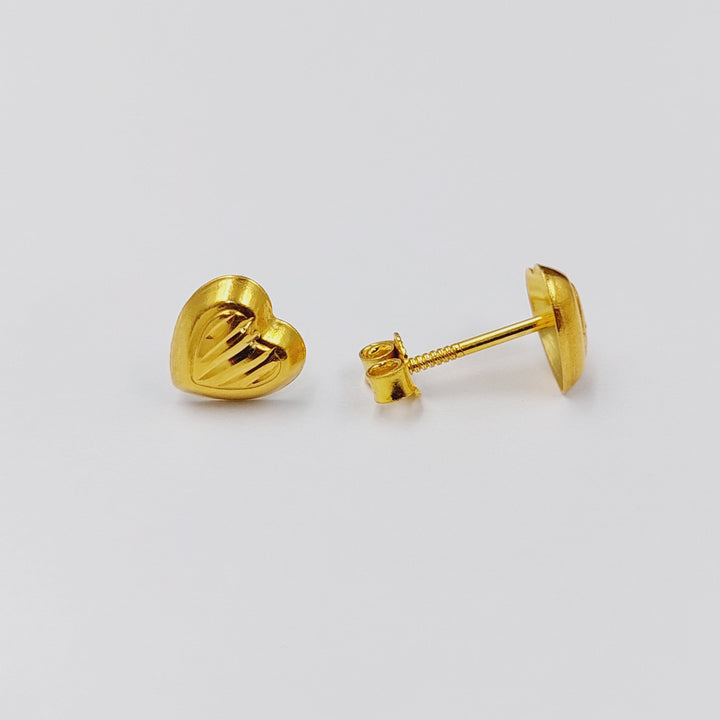 18K Gold Children's Screw Earrings by Saeed Jewelry - Image 1