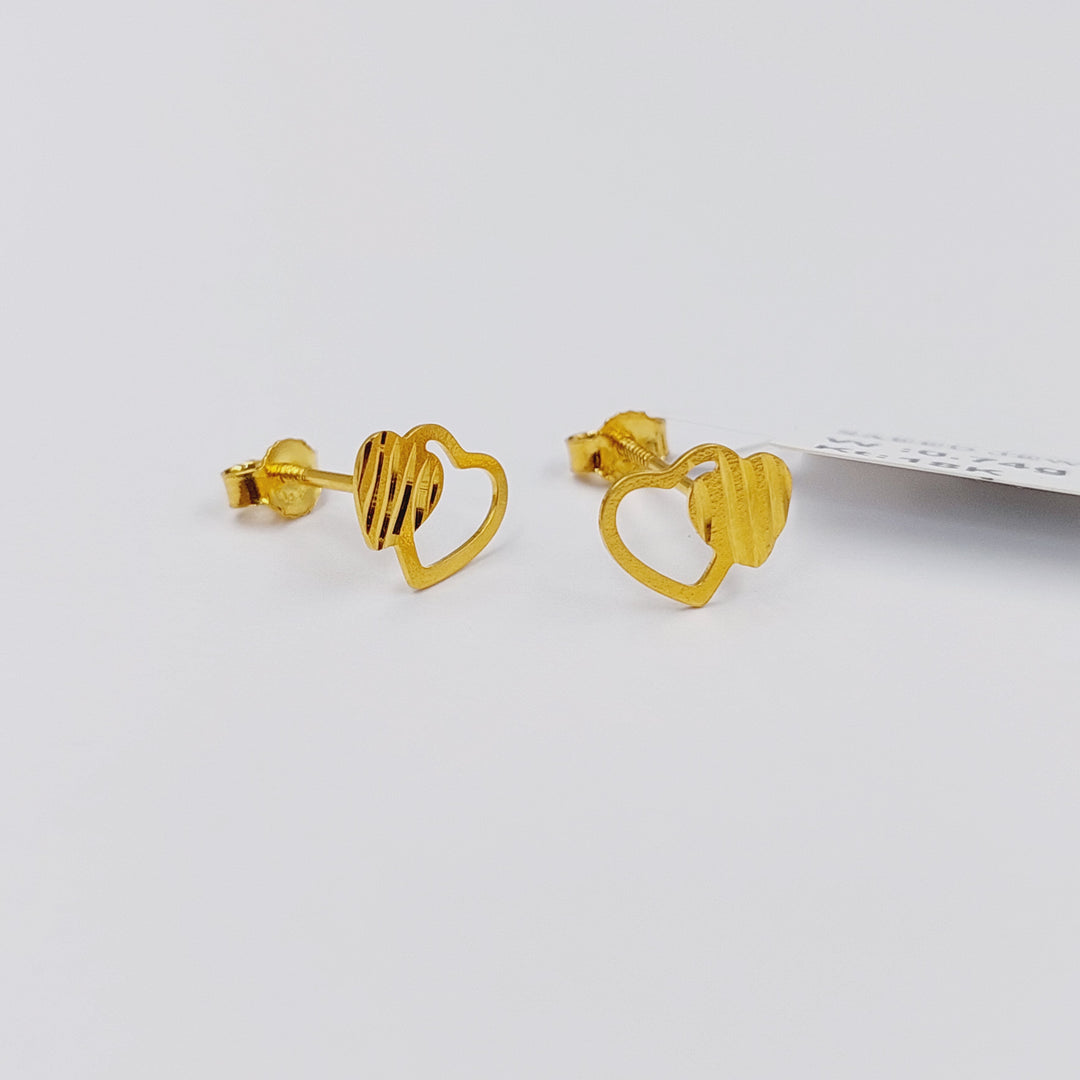 18K Gold Children's Screw Earrings by Saeed Jewelry - Image 4