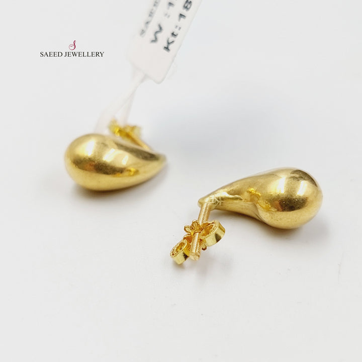 18K Gold Almond Screw Earrings by Saeed Jewelry - Image 4