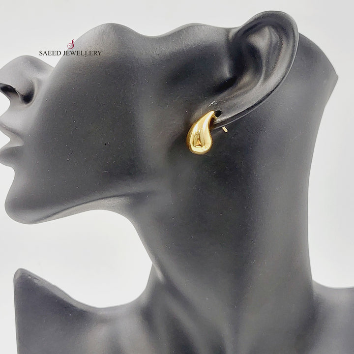 18K Gold Almond Screw Earrings by Saeed Jewelry - Image 3