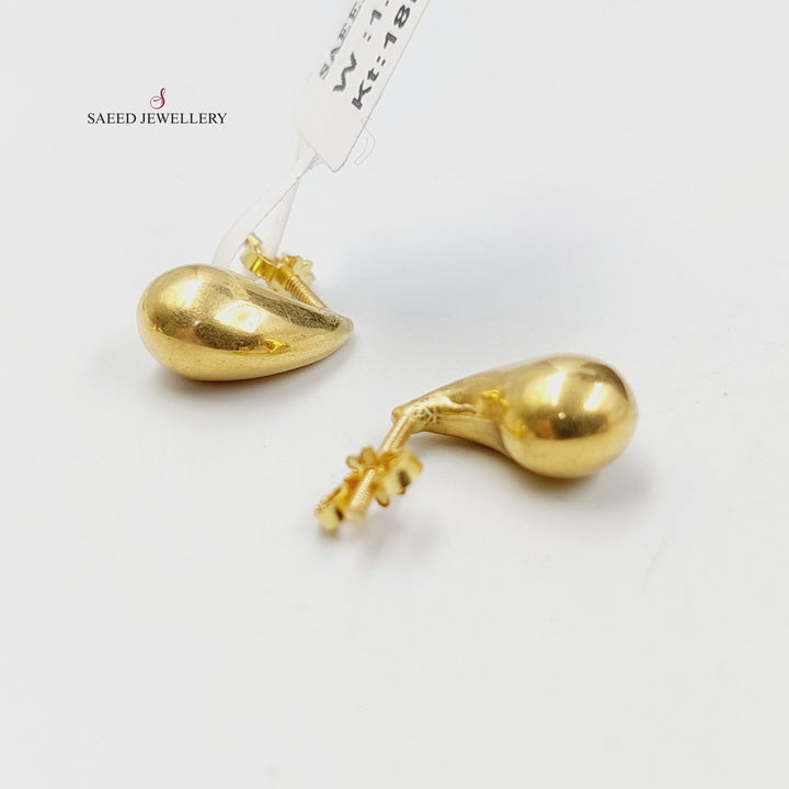 18K Gold Almond Screw Earrings by Saeed Jewelry - Image 1