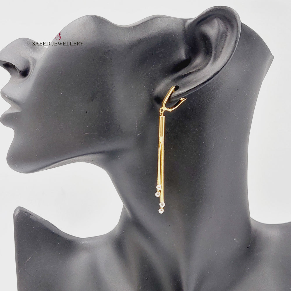 18K Gold Balls Shankle Earrings by Saeed Jewelry - Image 2