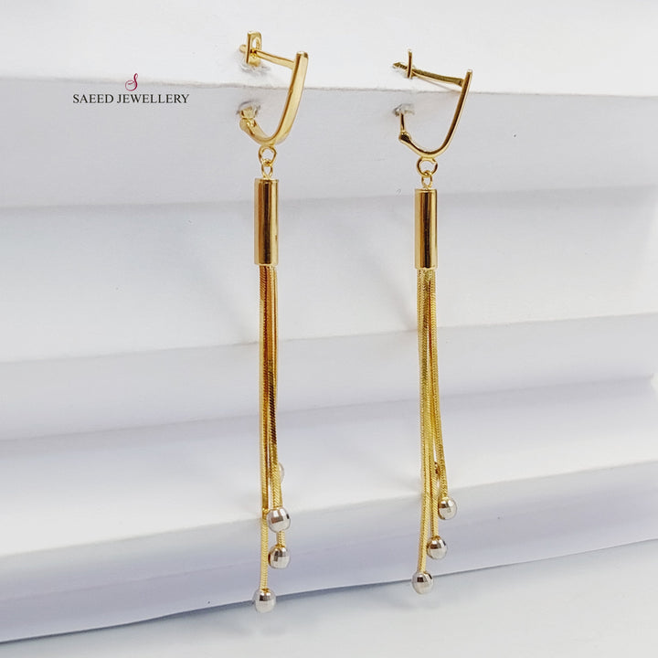 18K Gold Balls Shankle Earrings by Saeed Jewelry - Image 4