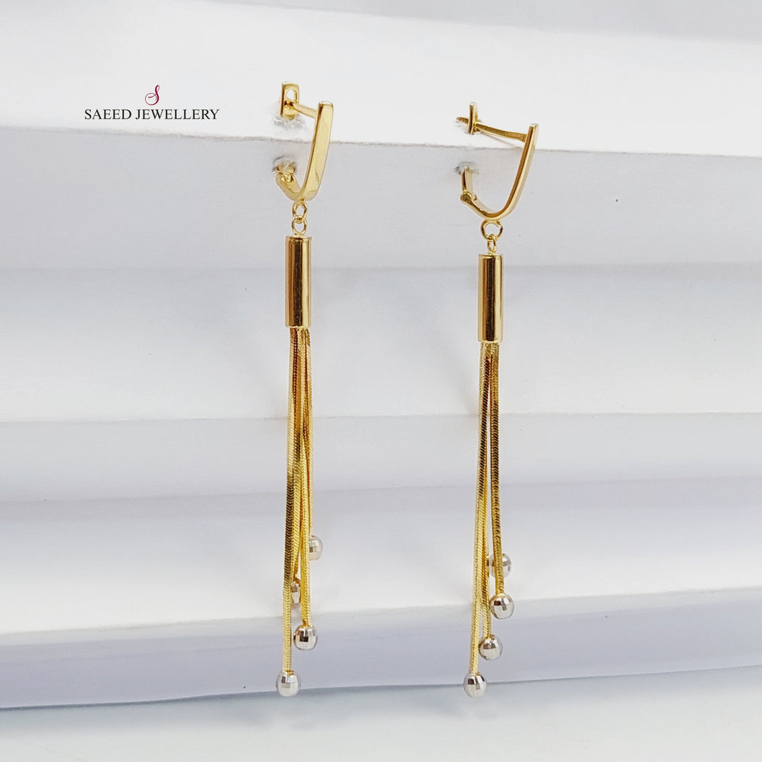 18K Gold Balls Shankle Earrings by Saeed Jewelry - Image 5