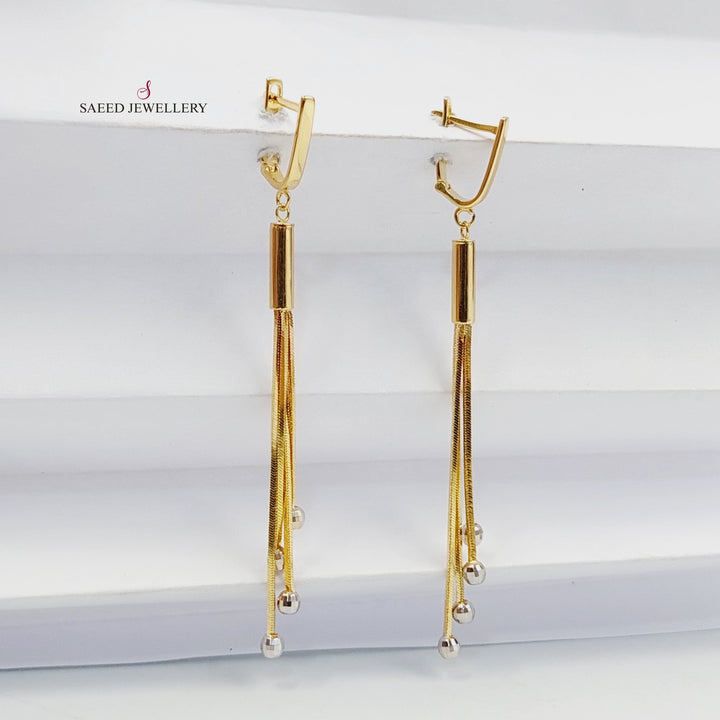 18K Gold Balls Shankle Earrings by Saeed Jewelry - Image 5