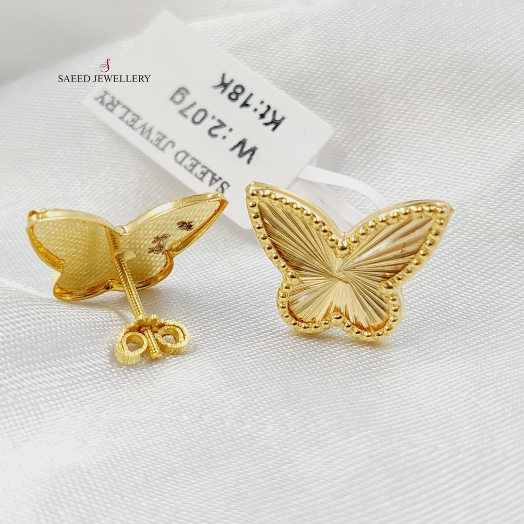 Screw Butterfly Earrings Made of 18K Gold by Saeed Jewelry 