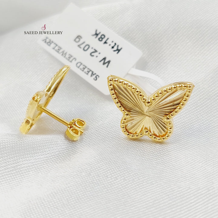 Screw Butterfly Earrings Made of 18K Gold by Saeed Jewelry 