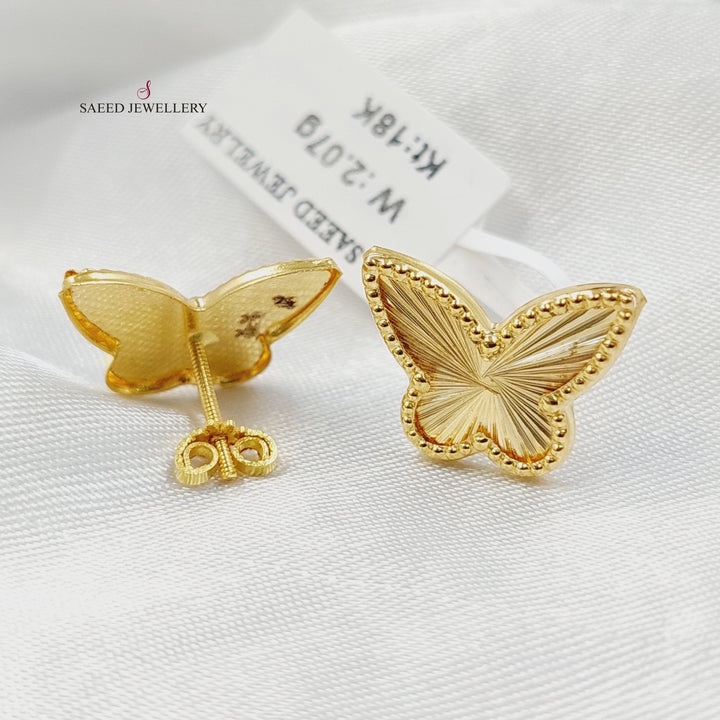 Screw Butterfly Earrings Made of 18K Gold by Saeed Jewelry 